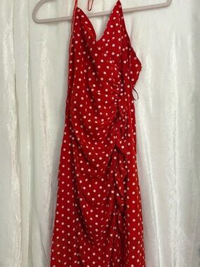 Finders Keepers Red Daisy Spaghetti-Strap Maxi Dress